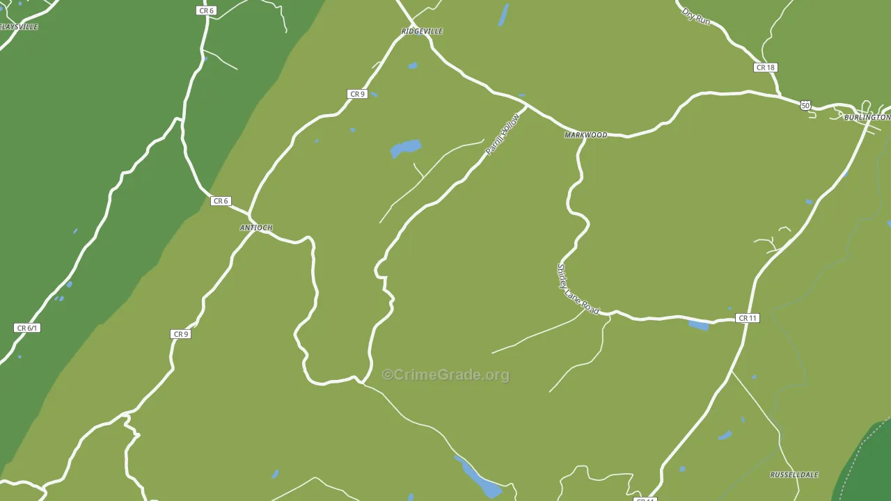Antioch, WV Map of Assault Rates
