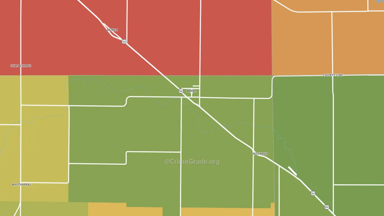 Anton, TX Map of Assault Rates