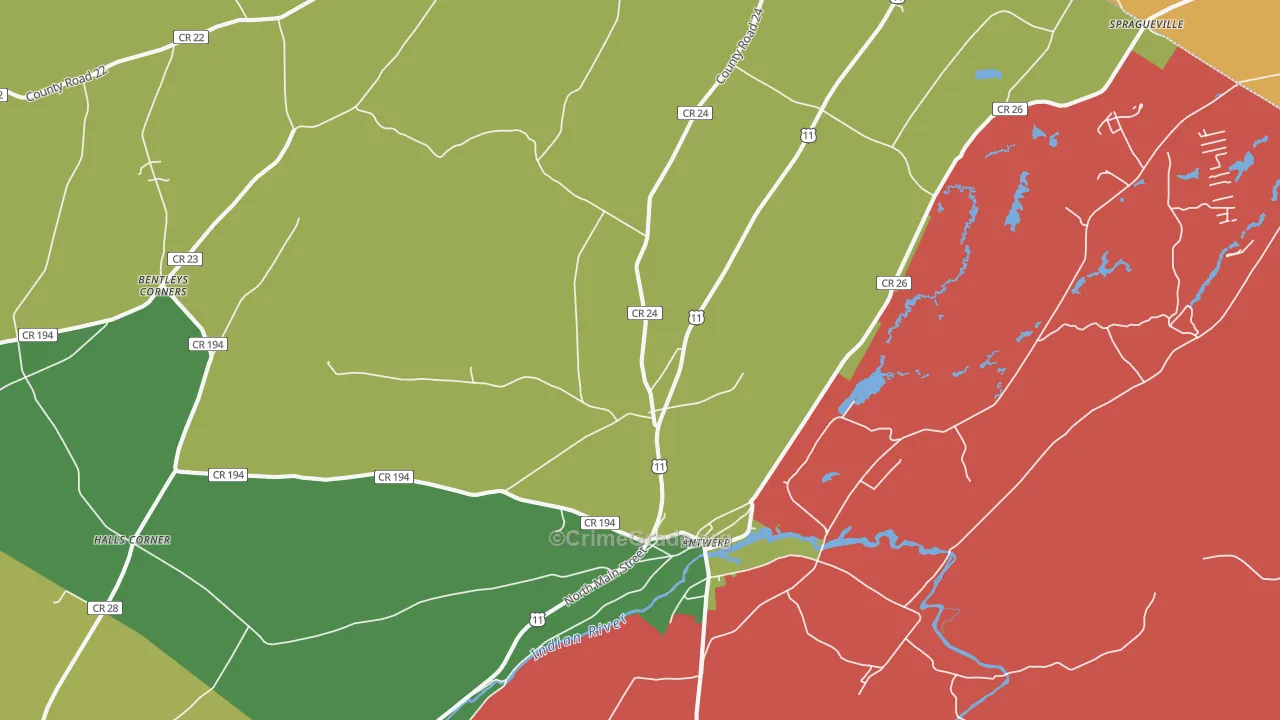 Antwerp, NY Map of Assault Rates
