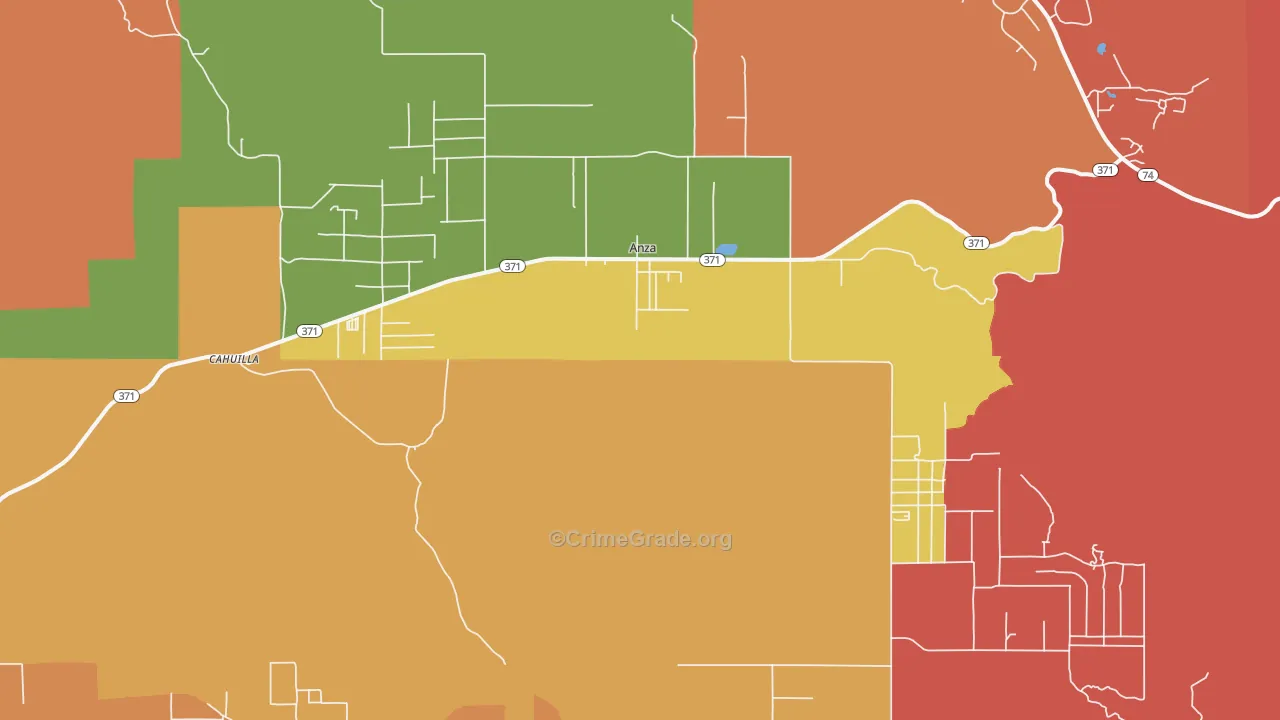 Anza, CA Map of Assault Rates