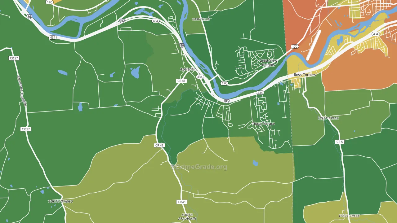 Apalachin, NY Map of Assault Rates