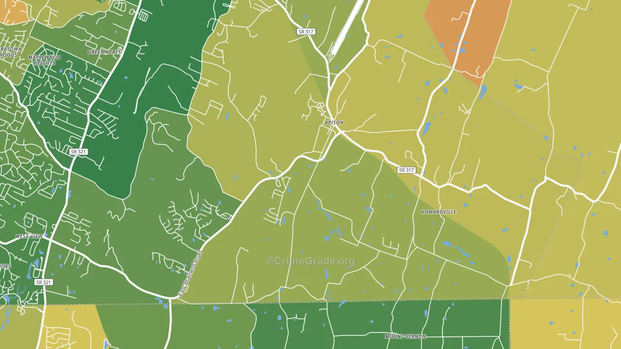 Apison, TN Map of Assault Rates