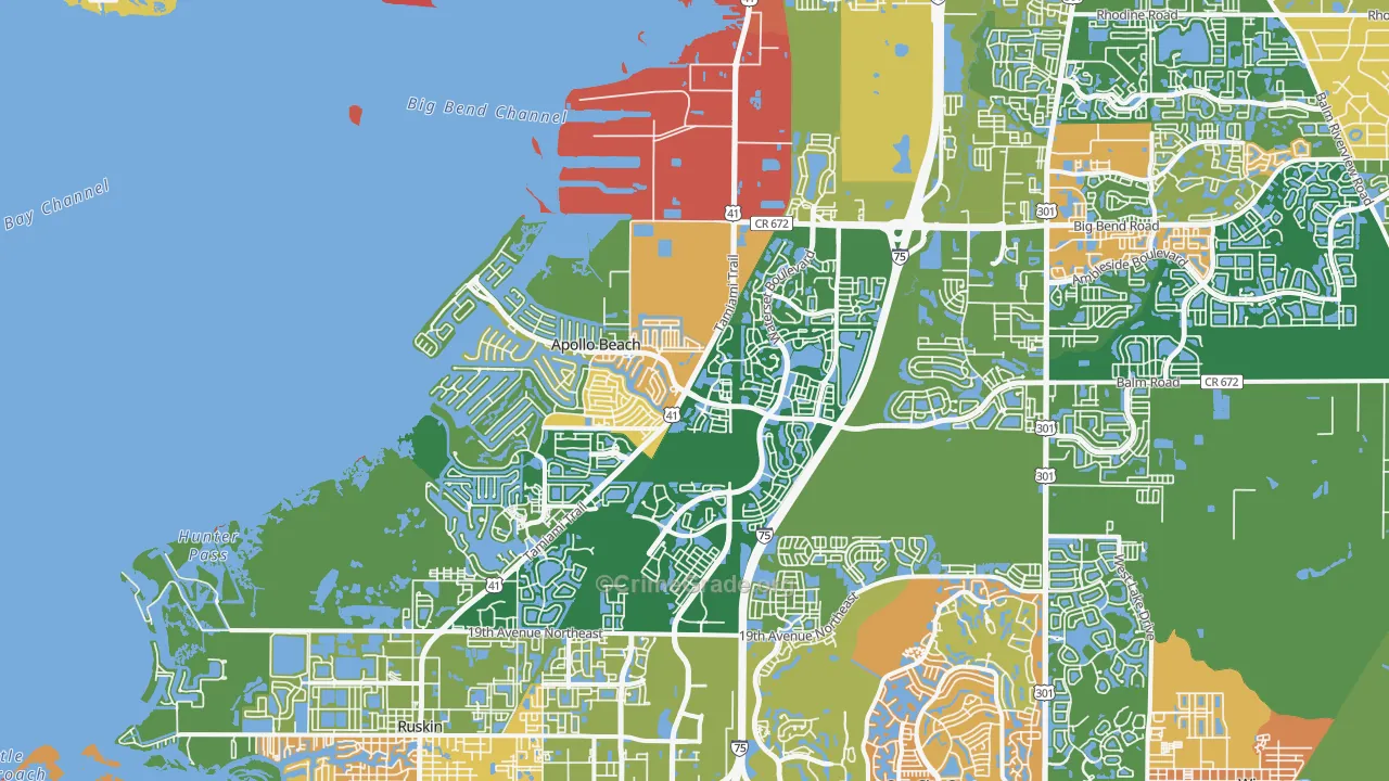 Apollo Beach, FL Map of Assault Rates