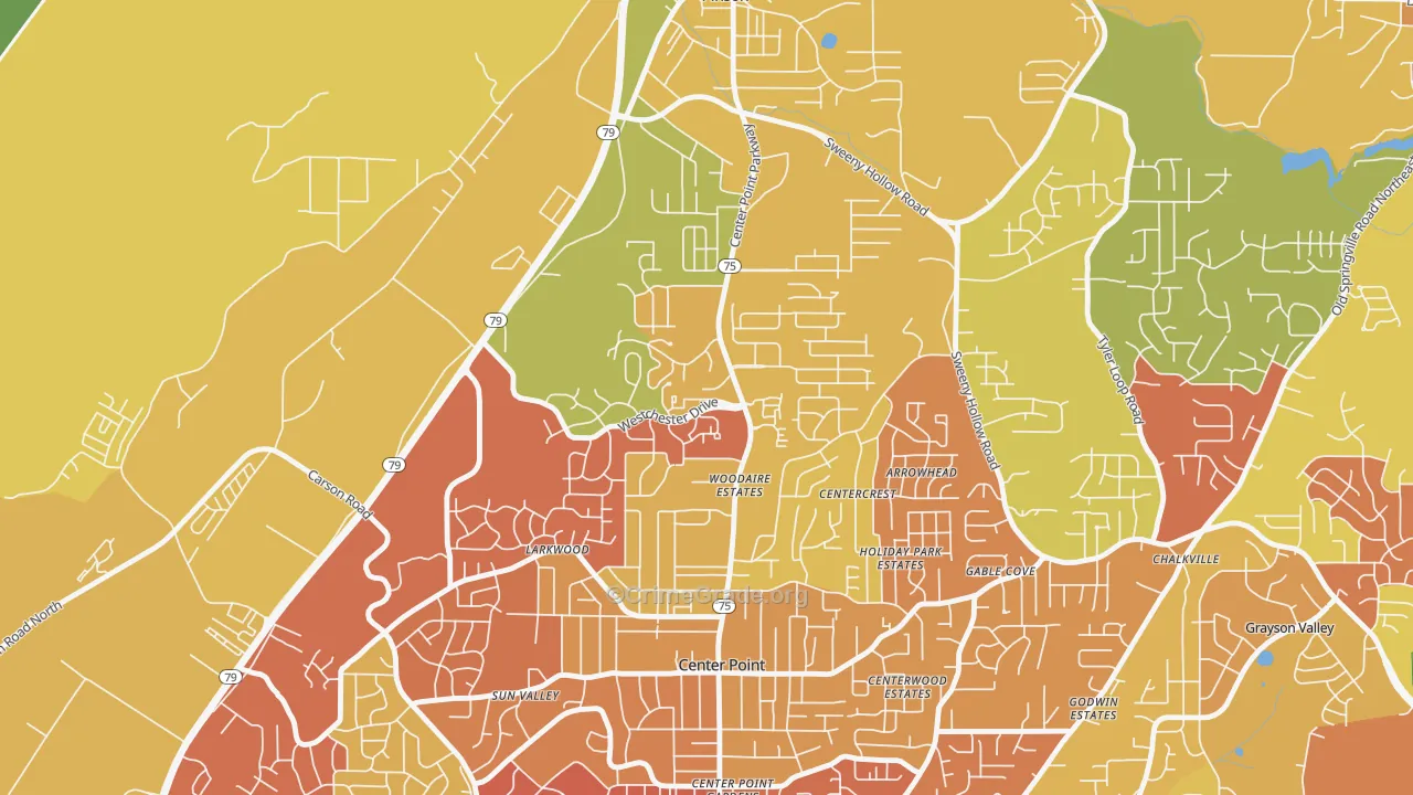 Apple Valley, Birmingham, AL Map of Assault Rates