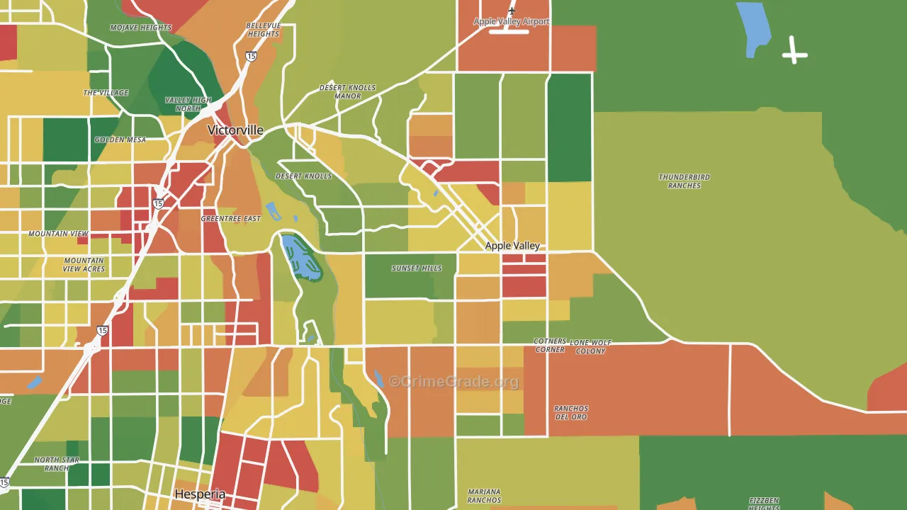 Apple Valley, CA Map of Assault Rates