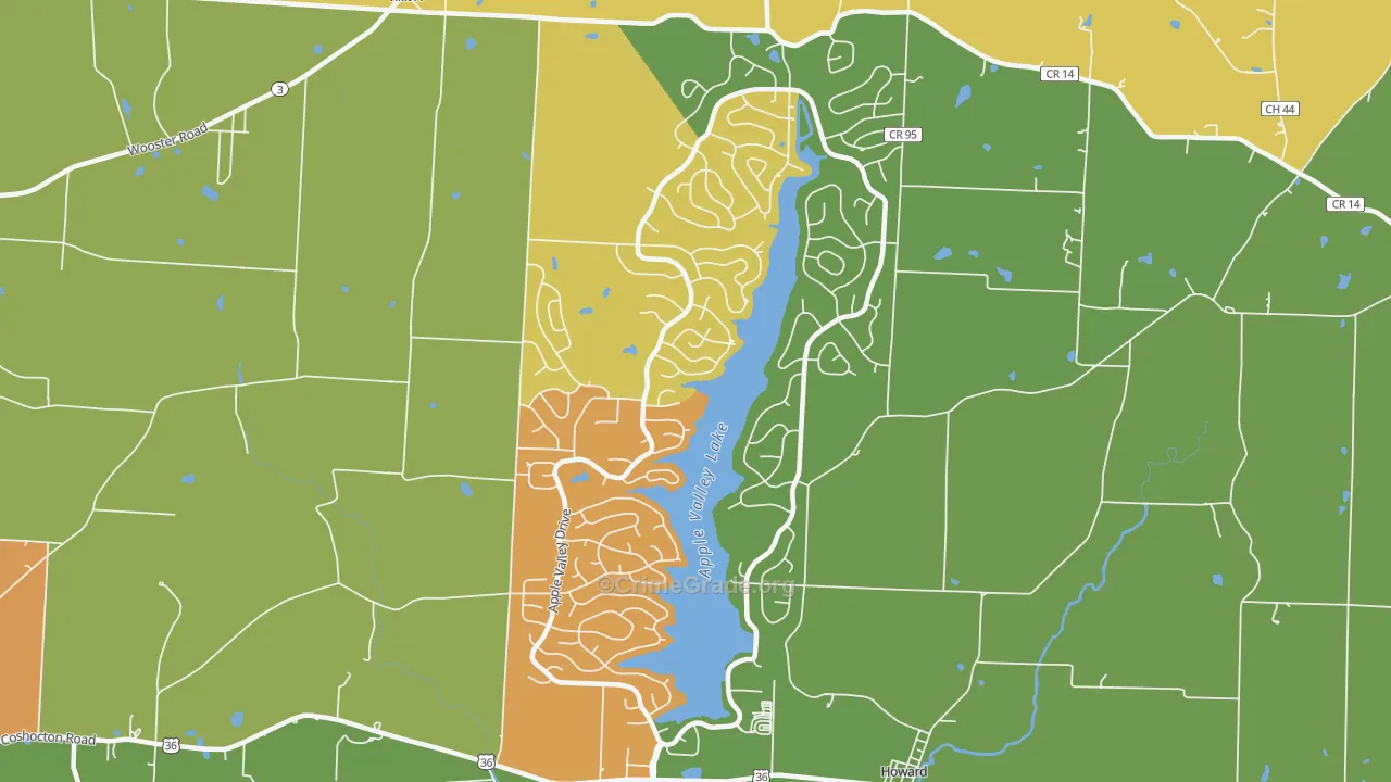 Apple Valley, OH Map of Assault Rates