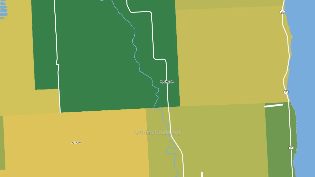 Applegate, MI Map of Assault Rates