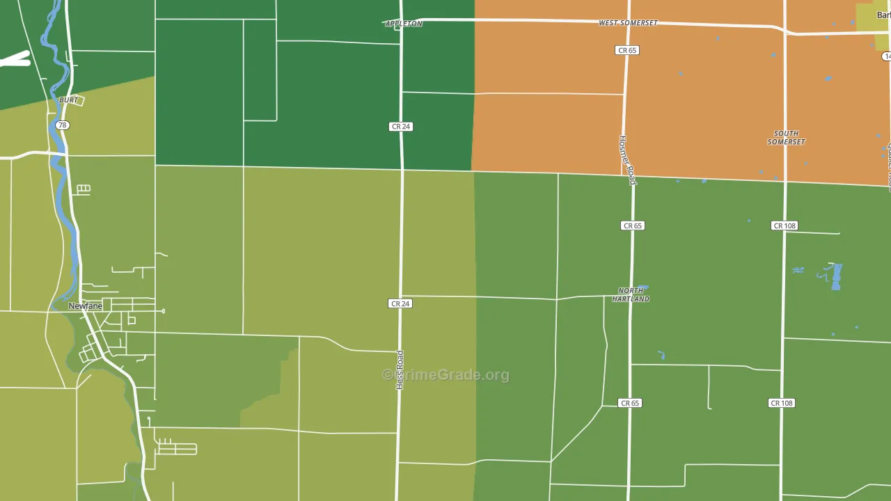 Appleton, NY Map of Assault Rates