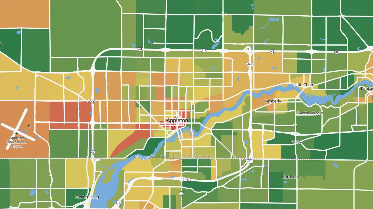 Appleton, WI Map of Assault Rates