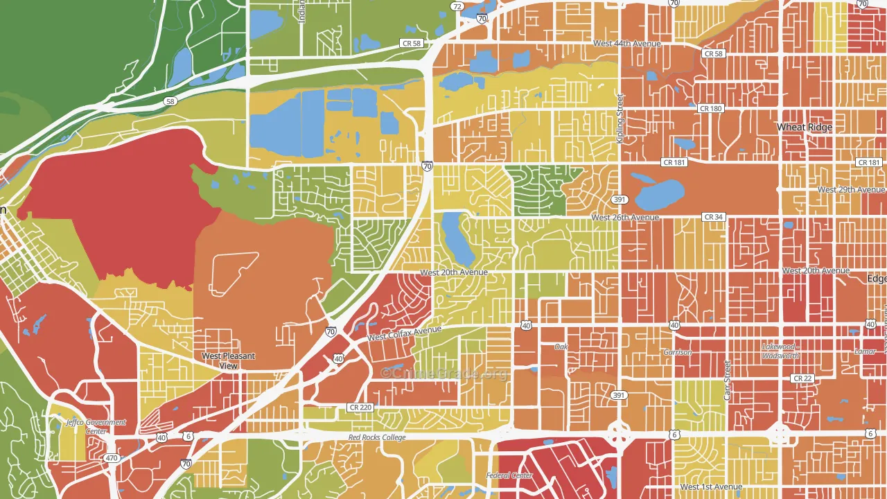 Applewood, Lakewood, CO Map of Assault Rates