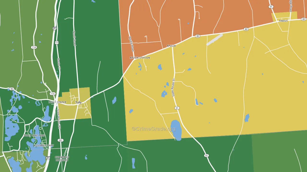 Apulia Station, NY Map of Assault Rates
