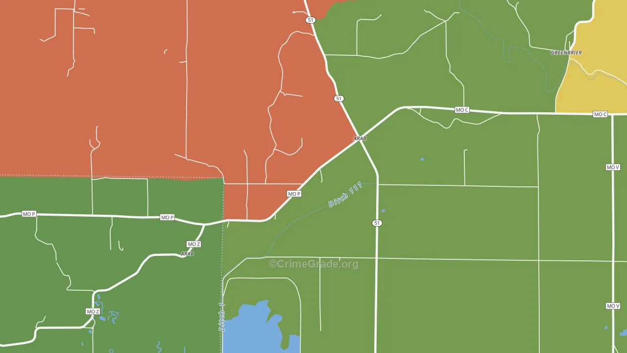 Arab, MO Map of Assault Rates