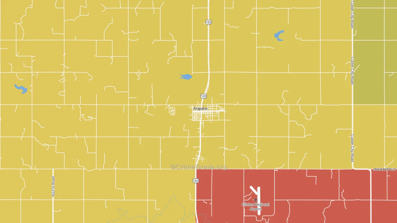 Arapaho, OK Map of Assault Rates