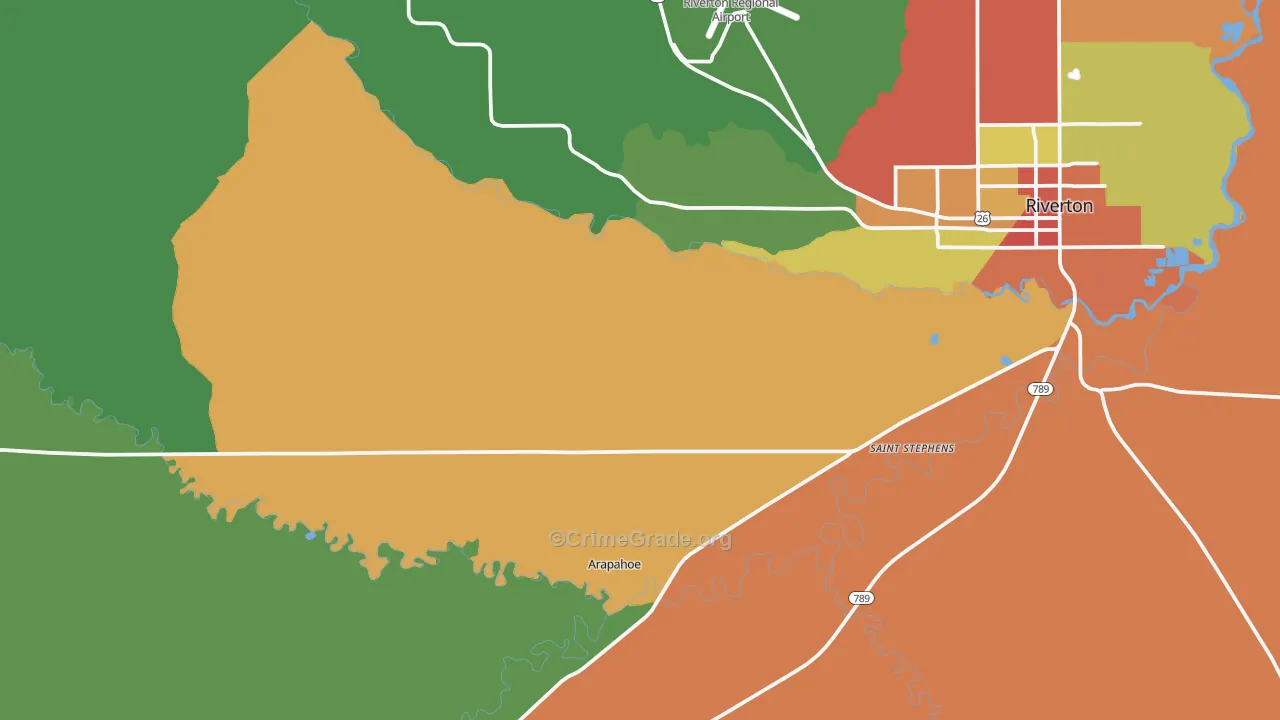 Arapahoe, WY Map of Assault Rates