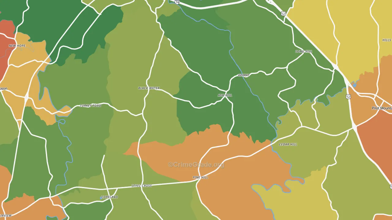 Ararat, NC Map of Assault Rates