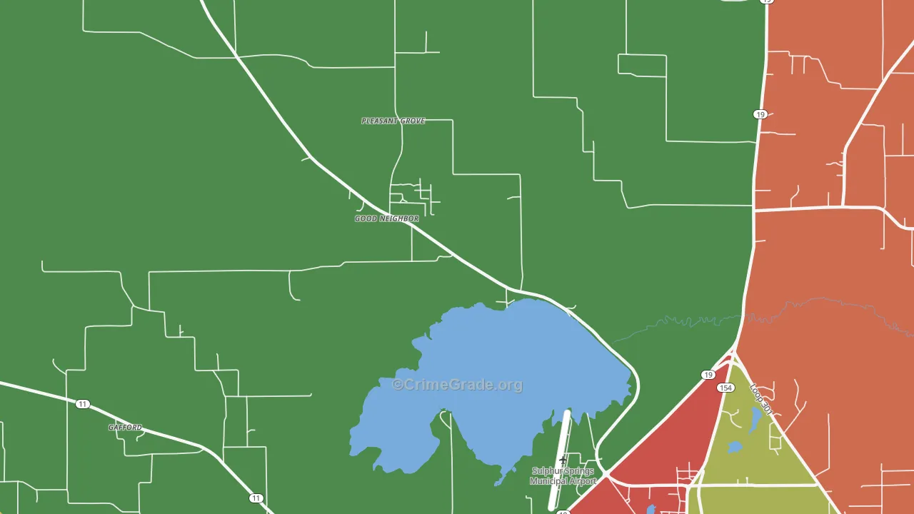 Arbala, TX Map of Assault Rates