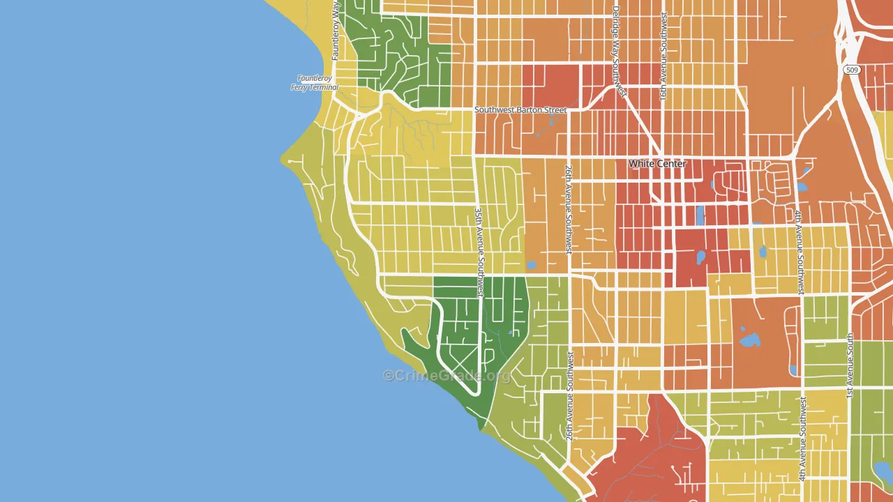 Arbor Heights, Seattle, WA Map of Assault Rates