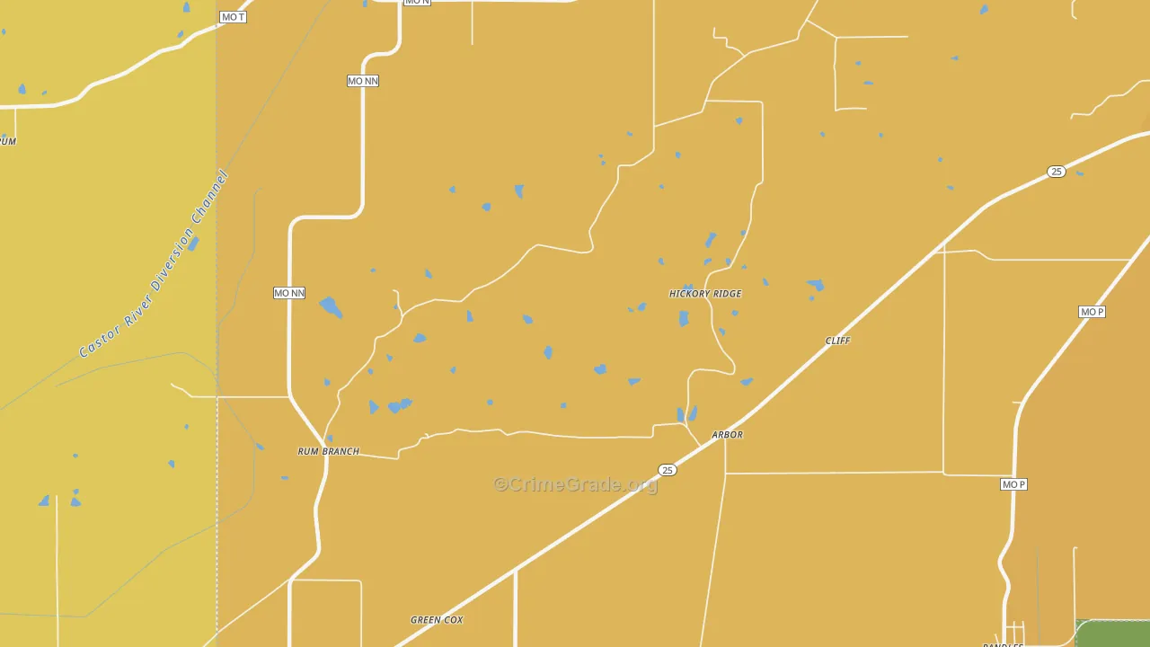 Arbor, MO Map of Assault Rates