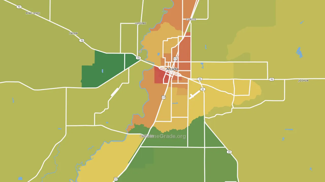 Arcadia, FL Map of Assault Rates