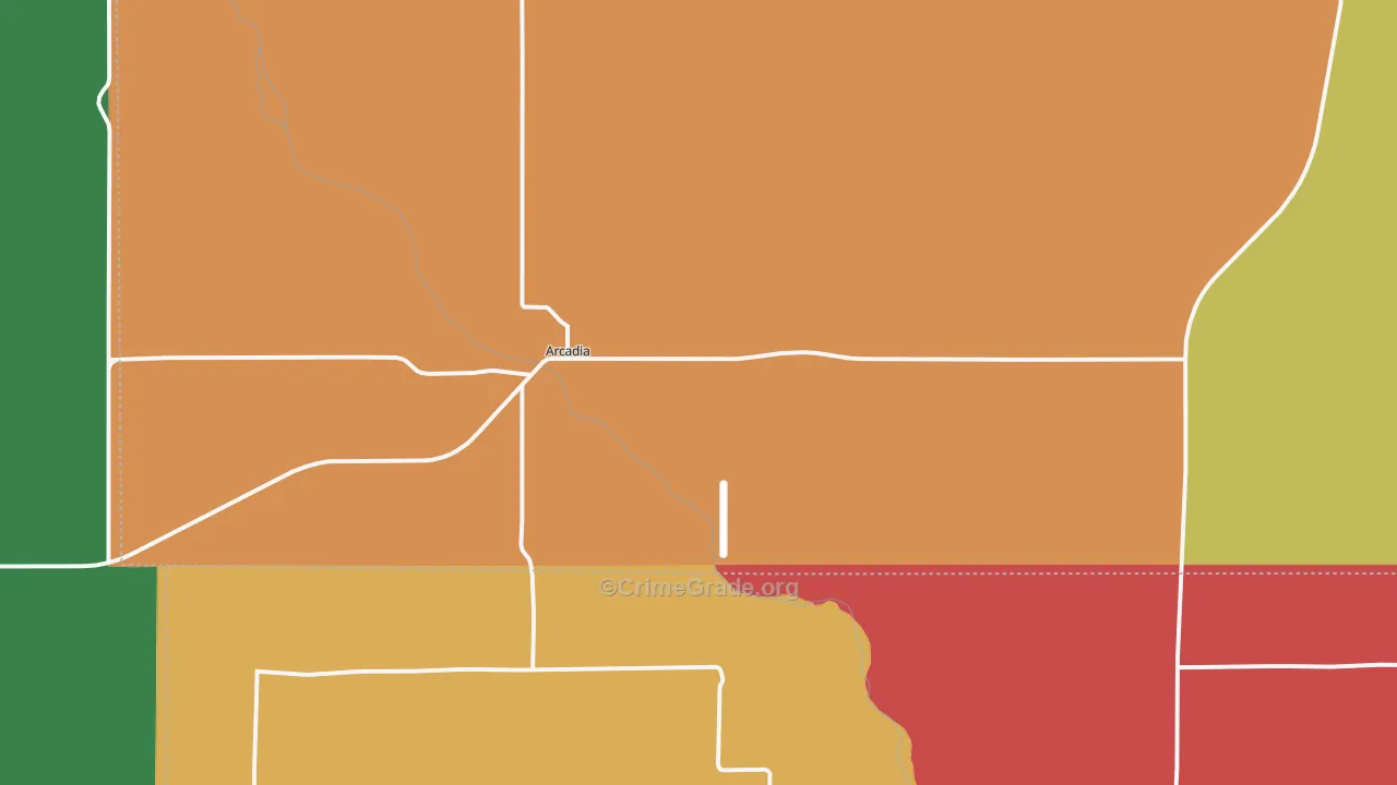 Arcadia, NE Map of Assault Rates
