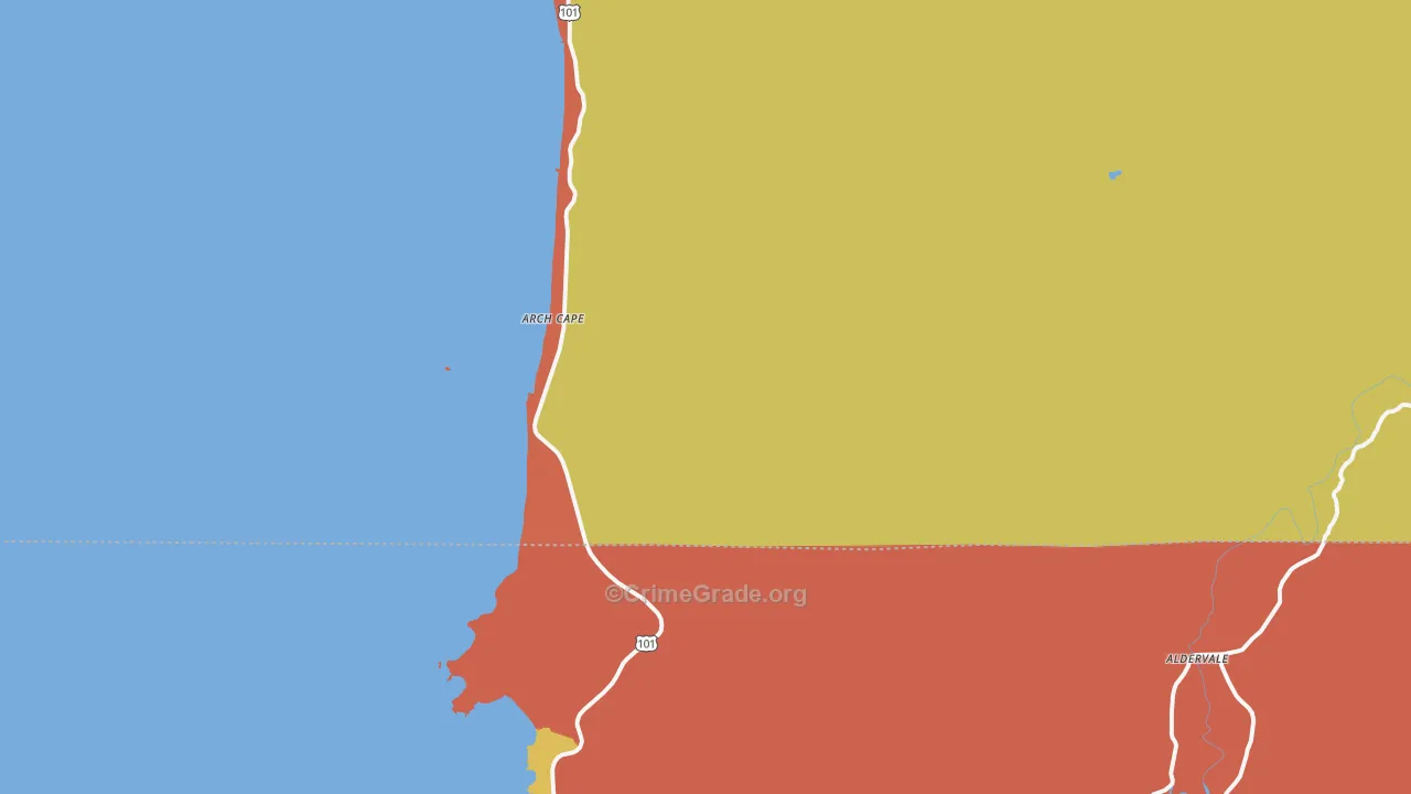 Arch Cape, OR Map of Assault Rates