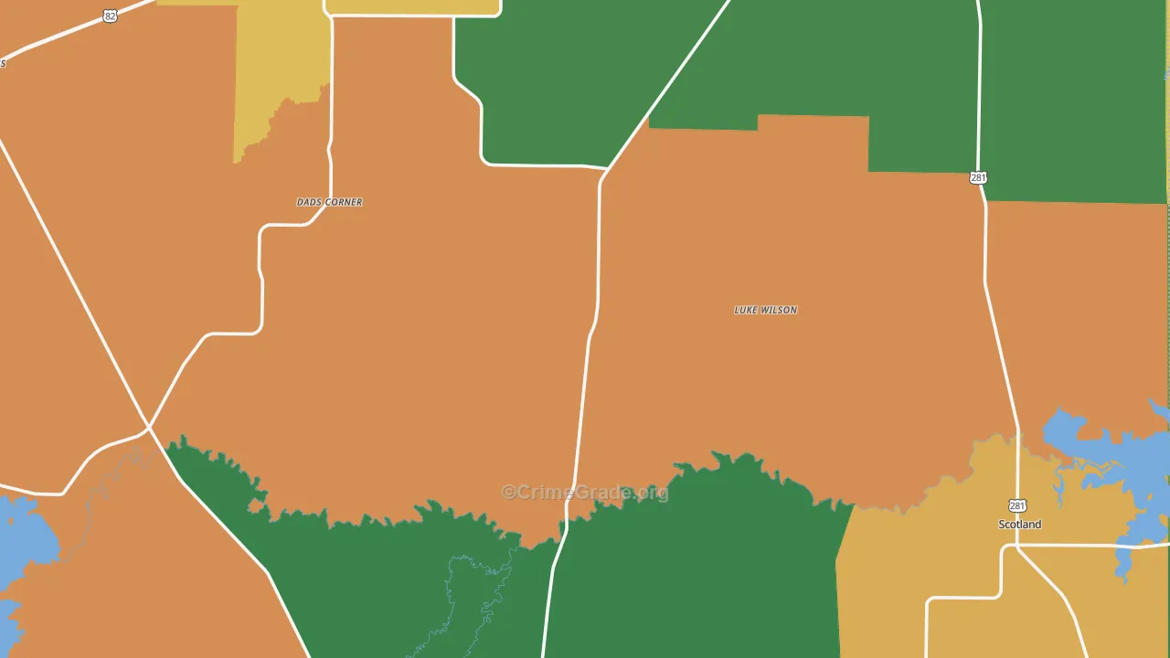 Archer County, TX Map of Assault Rates