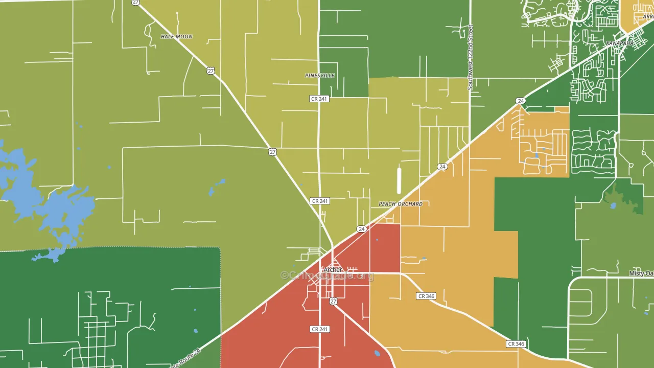 Archer, FL Map of Assault Rates