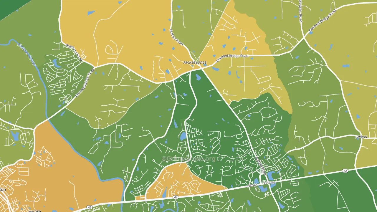 Archer Lodge, NC Map of Assault Rates