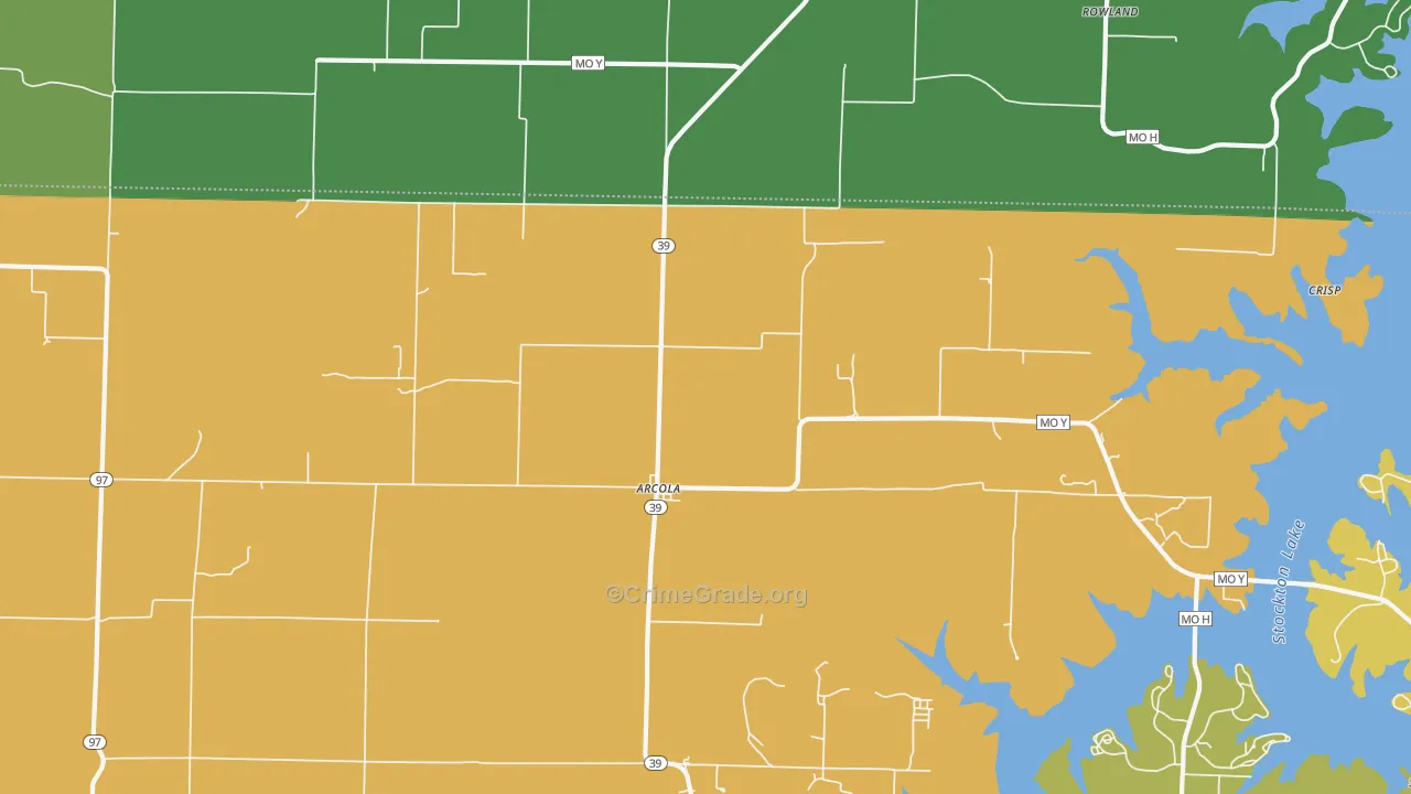 Arcola, MO Map of Assault Rates