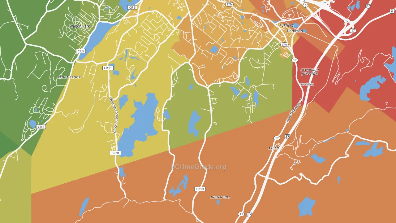 Arden, NY Map of Assault Rates