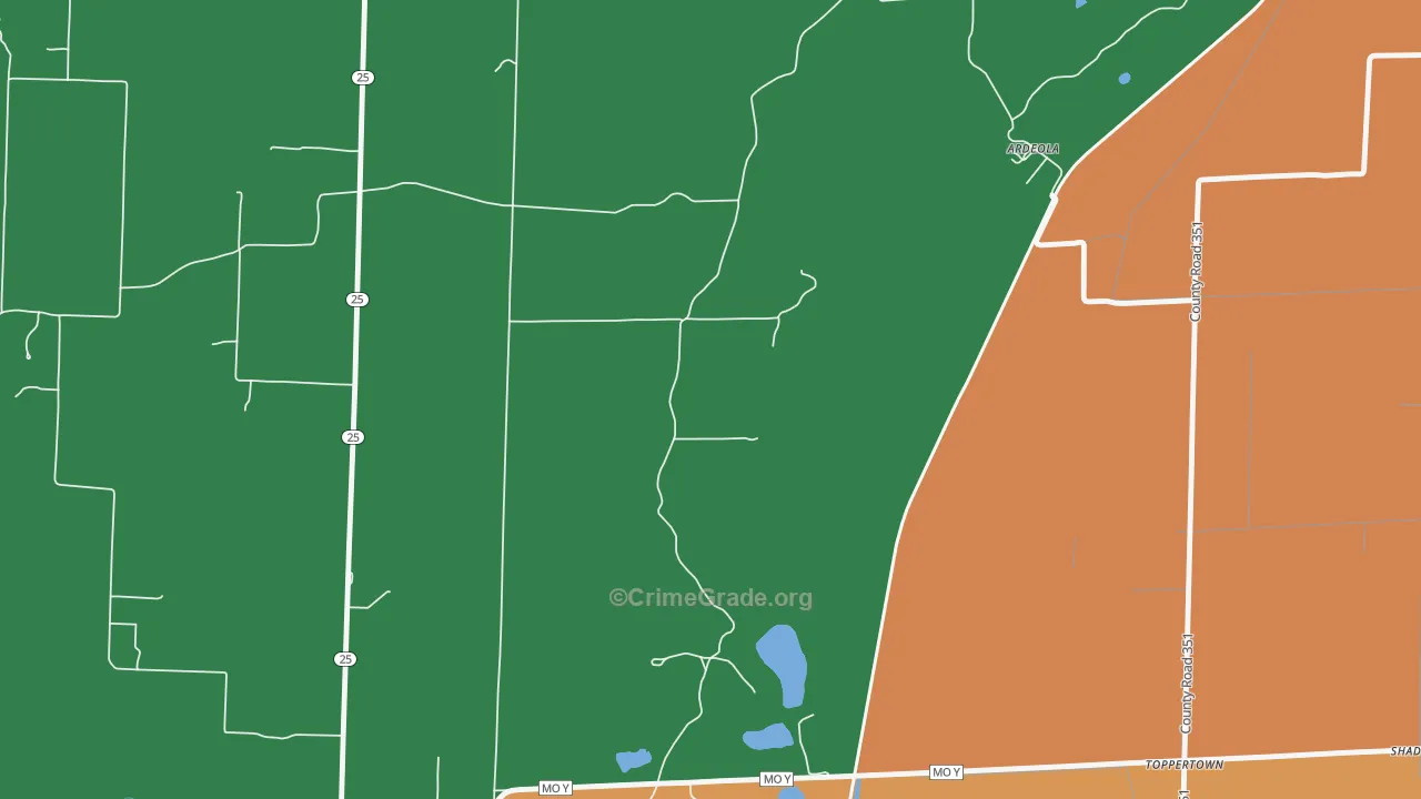 Ardeola, MO Map of Assault Rates