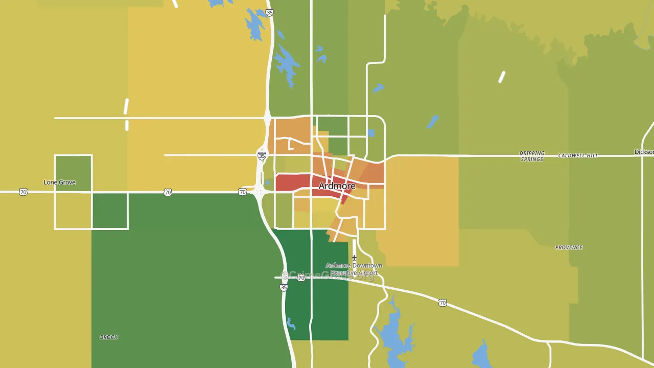 Ardmore, OK Map of Assault Rates
