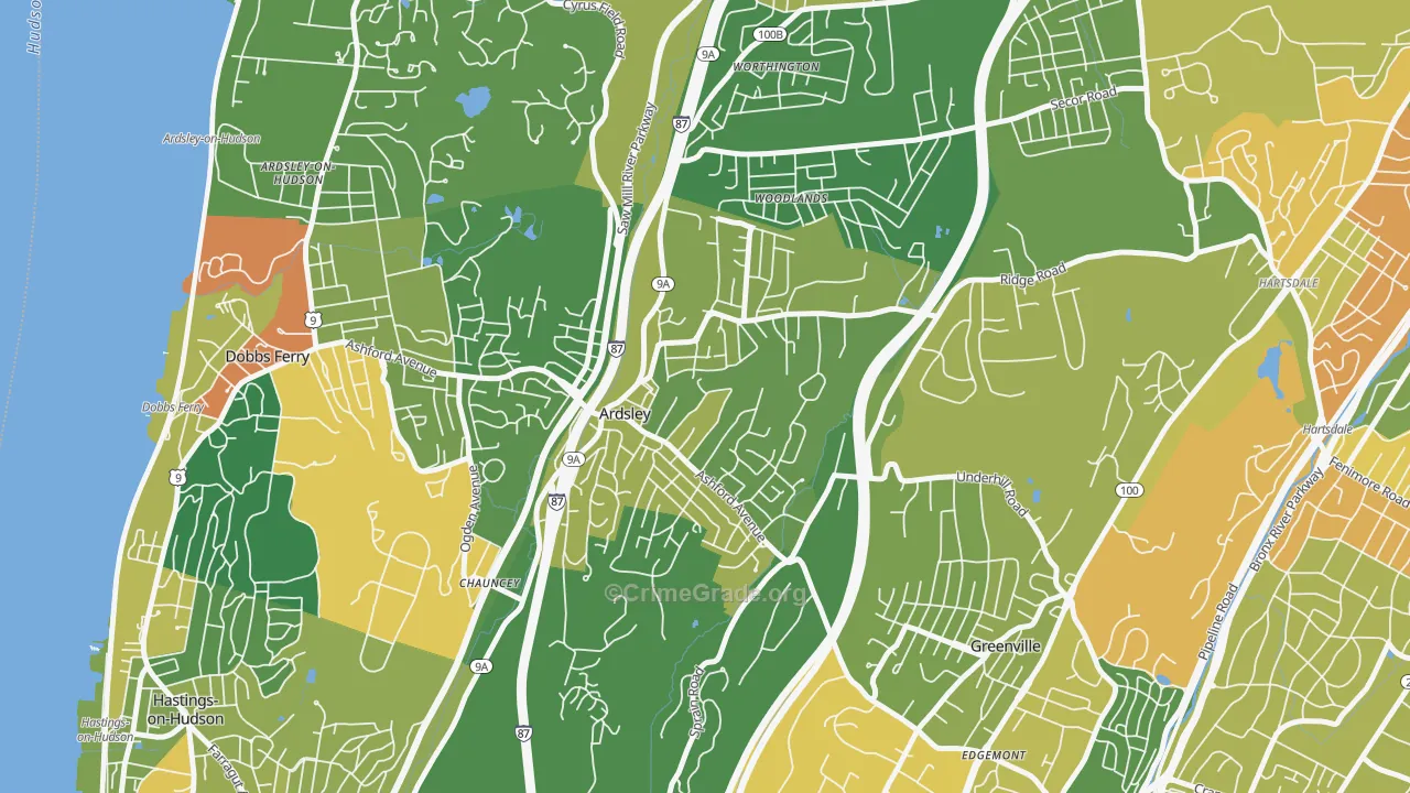 Ardsley, NY Map of Assault Rates