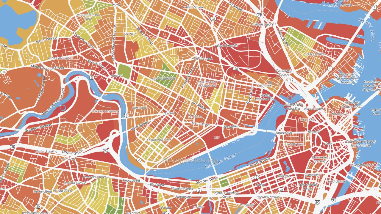 Area IV, Cambridge, MA Map of Assault Rates