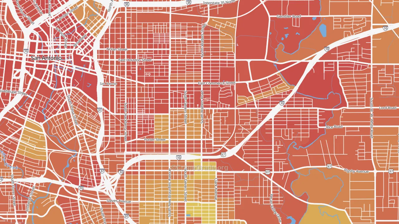 Arena District, San Antonio, TX Map of Assault Rates
