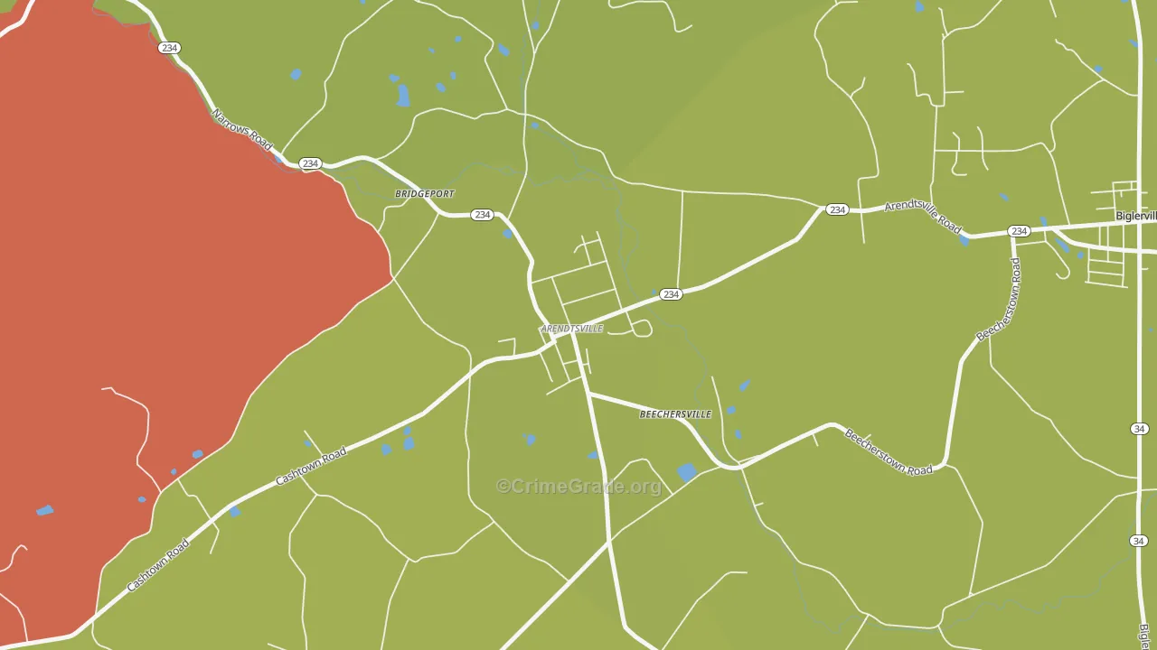 Arendtsville, PA Map of Assault Rates