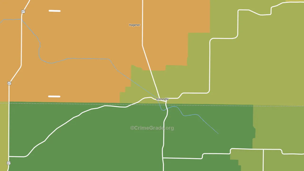 Arenzville, IL Map of Assault Rates
