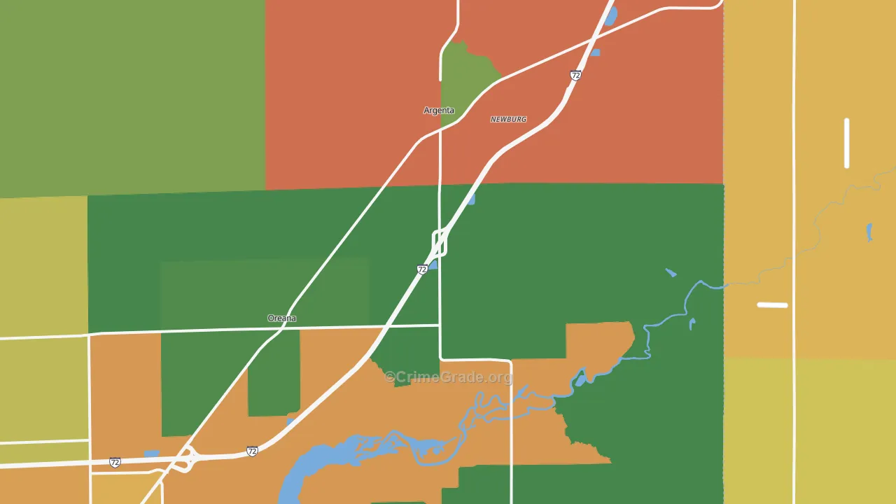 Argenta, IL Map of Assault Rates
