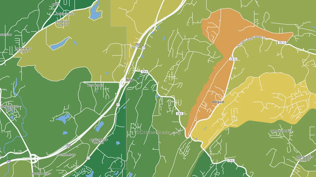 Argo, AL Map of Assault Rates