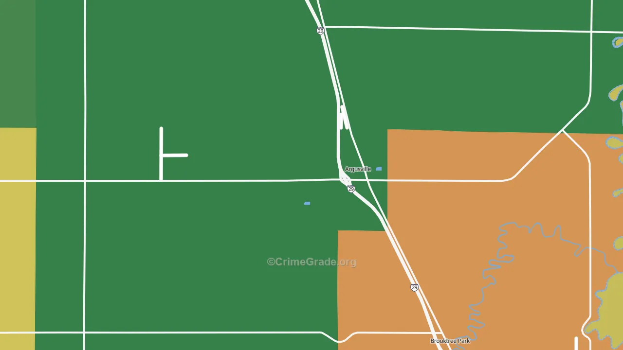 Argusville, ND Map of Assault Rates