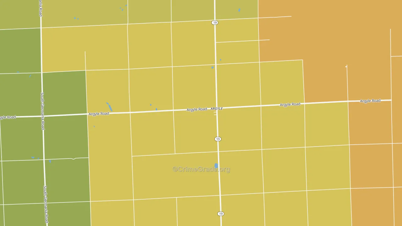 Argyle, MI Map of Assault Rates