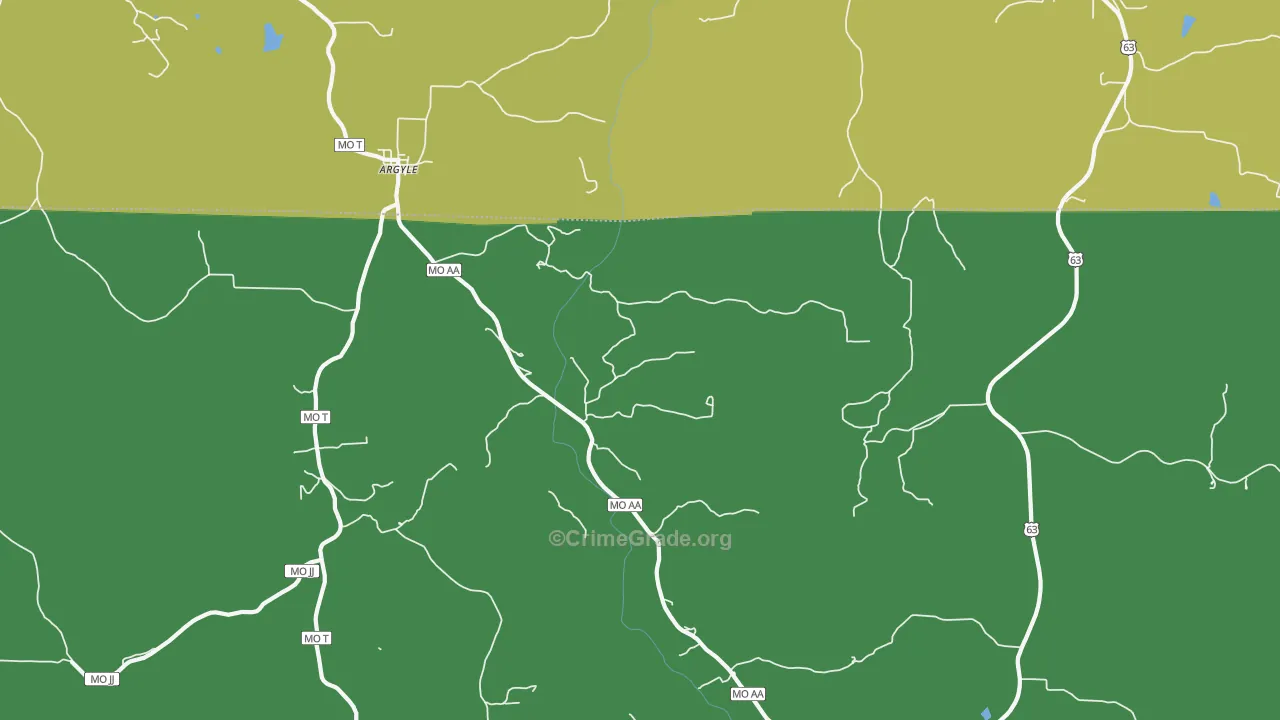 Argyle, MO Map of Assault Rates
