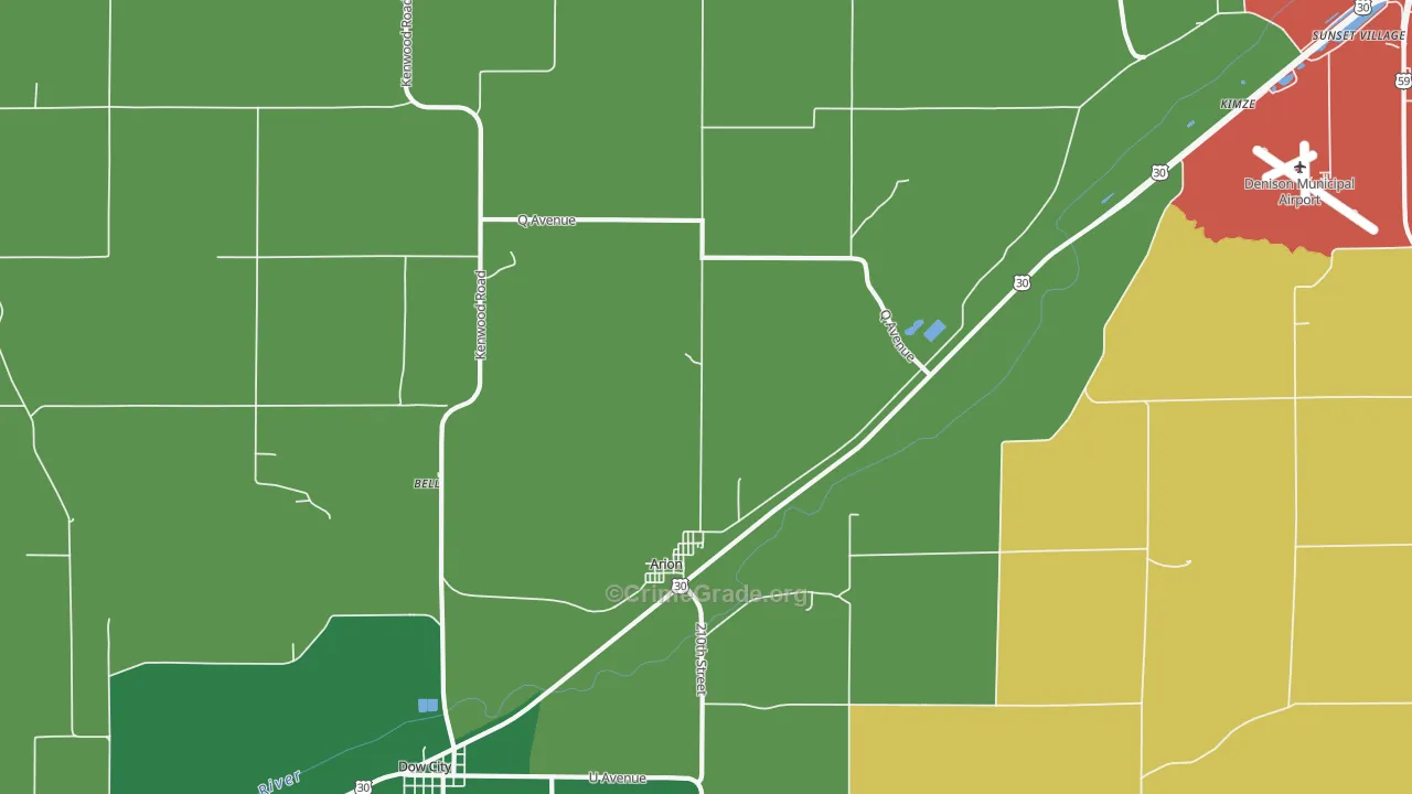 Arion, IA Map of Assault Rates