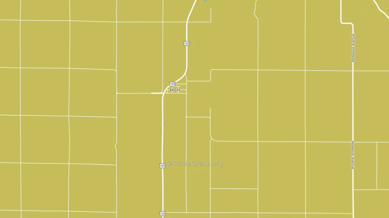 Arispe, IA Map of Assault Rates