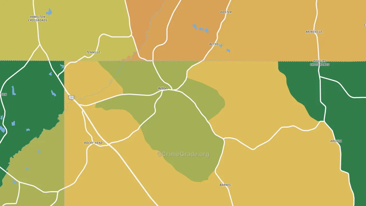 Ariton, AL Map of Assault Rates