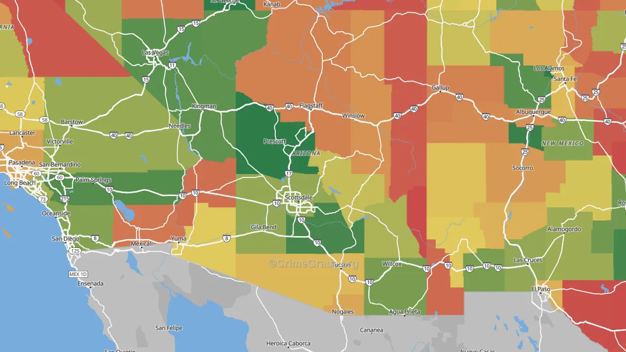 Arizona Map of Assault Rates