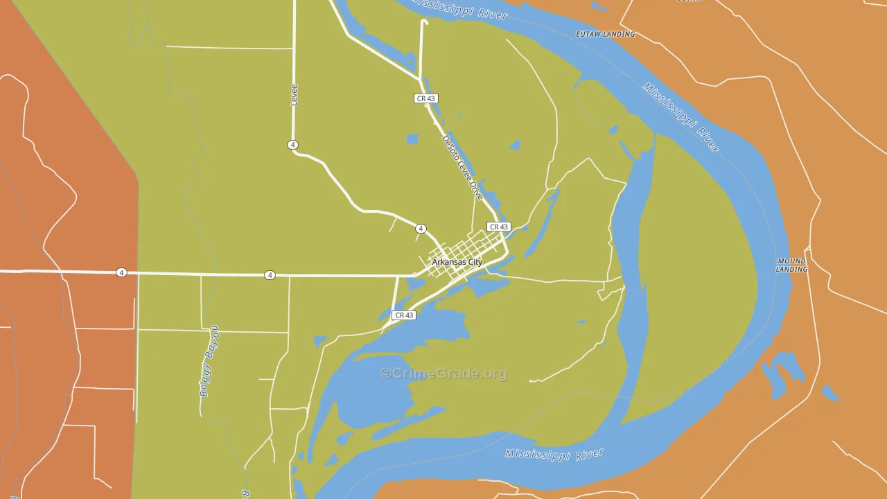 Arkansas City, AR Map of Assault Rates