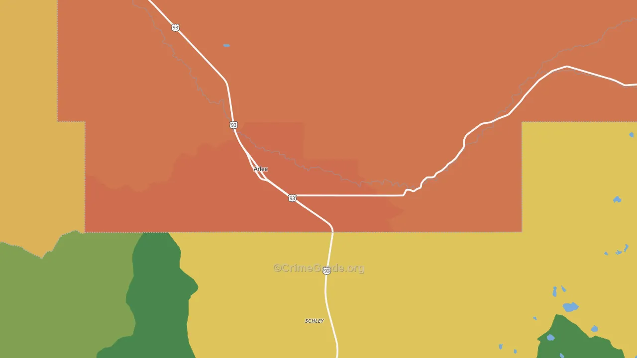 Arlee, MT Map of Assault Rates