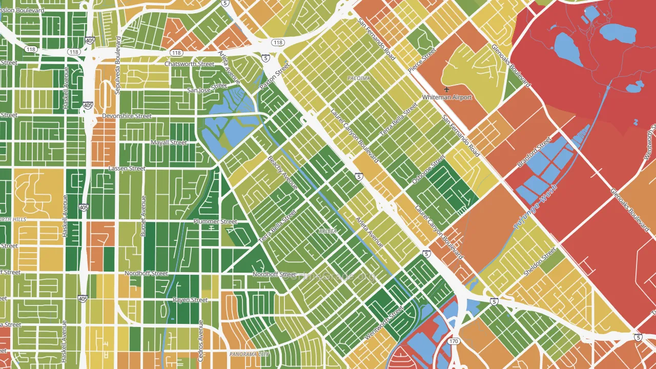 Arleta, Pacoima, CA Map of Assault Rates