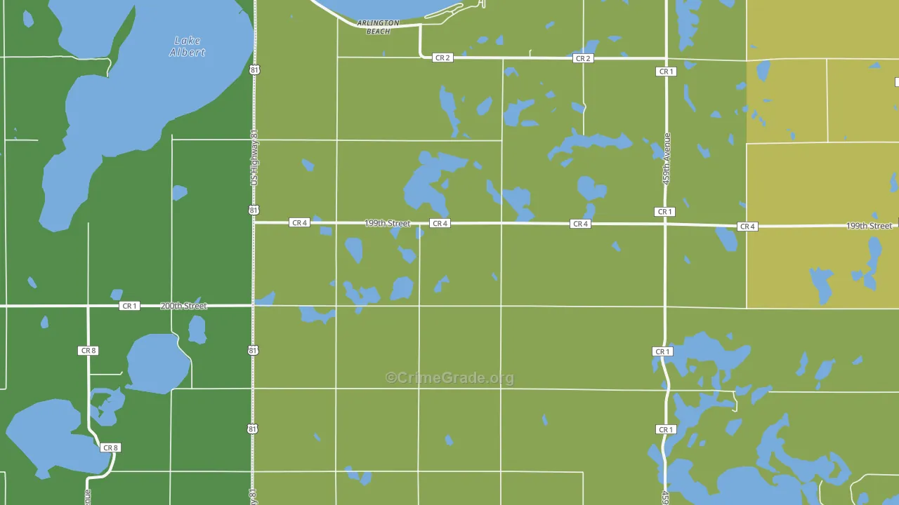Arlington Beach, SD Map of Assault Rates